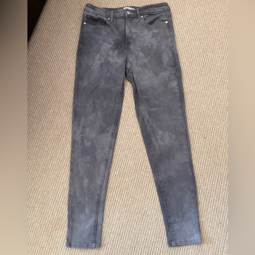 Nine West Curvy Hr Marble Print Gray Super Skinny Jeans Sz 8